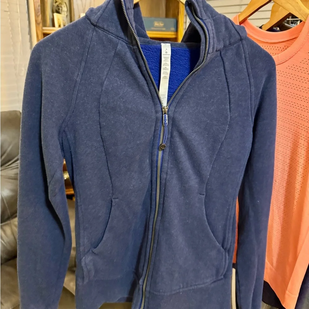 Lululemon Scuba Full Zip Hoodie Navy Blue Size‎ 4